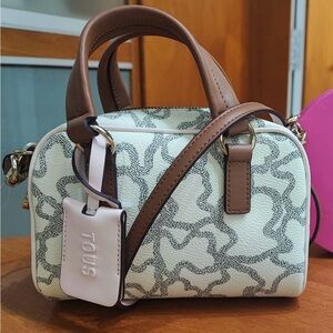 Tous Cream and Brown Patterned Handbag